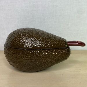 Vintage Avocado Guacamole Serving Bowl With Original Spoon Avon Retired